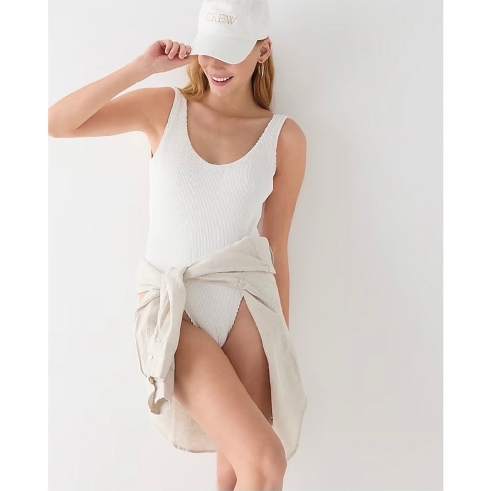 NEW J. Crew Scrunchie Classic scoopneck one-piece low back Sz 16 bh573